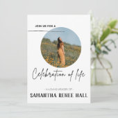 カスタムライフモダン招待状の写真お祝い サンキューカード (スタンド正面)