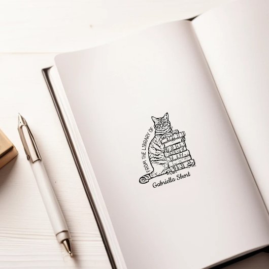 カスタムライブラリCat蔵書票 ラバースタンプ