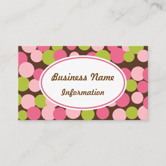 カスタムライムかわいらしドット名刺 名刺 (正面)