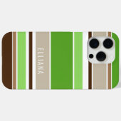 カスタムライムグリーンダークブラウンベージュホワイトストライプホテル Case-Mate iPhoneケース (裏面 (横))