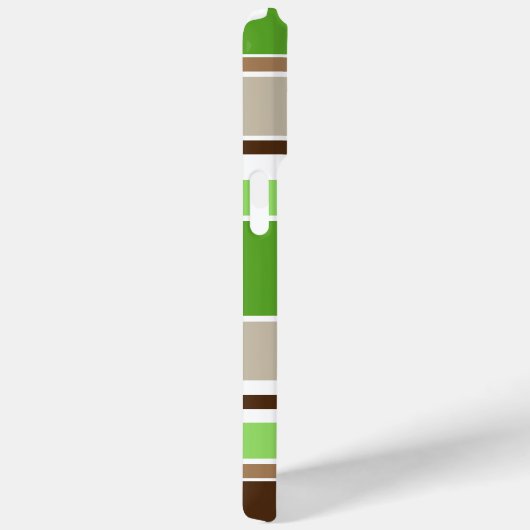 カスタムライムグリーンダークブラウンベージュホワイトストライプホテル Case-Mate iPhoneケース (裏面 / 右)