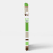 カスタムライムグリーンダークブラウンベージュホワイトストライプホテル iPhoneケース (左側面)