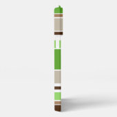 カスタムライムグリーンダークブラウンベージュホワイトストライプホテル iPhoneケース (右側面)