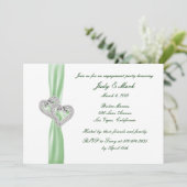 カスタムライムハート婚約パーティ招待状 招待状 (スタンド正面)