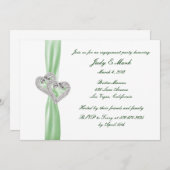 カスタムライムハート婚約パーティ招待状 招待状 (正面/裏面)