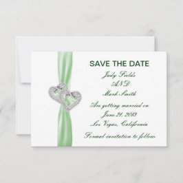 カスタムライムハート日付カードの保存 招待状