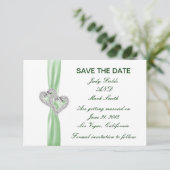 カスタムライムハート日付カードの保存 招待状 (スタンド正面)