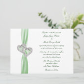 カスタムライムハート結婚式招待状 招待状 (スタンド正面)