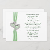 カスタムライムハート結婚式招待状 招待状 (正面/裏面)