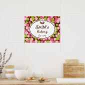 カスタムライムピンクビジネスサインアートプリント ポスター (キッチン)