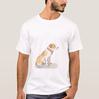 カスタムラインアートの犬マグカップ|オーダーメイドペットの肖像画 Tシャツ