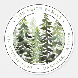 カスタムラウンドクリスマス差出人住所ラベル ラウンドシール