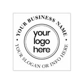 カスタムラウンドタイポグラフィの会社名ロゴ ラバースタンプ (インプリント)