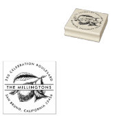 カスタムラウンドファミリー名&差出人住所レモン ラバースタンプ (押印)