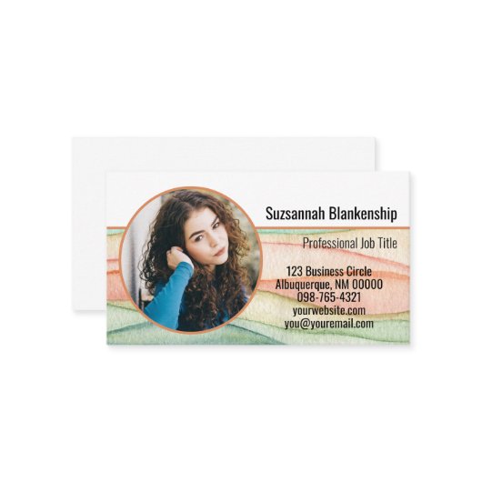 カスタムラウンドフォトスモールビカラフルジネス 名刺 (正面/裏面インサイチュ)