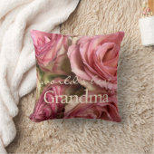 カスタムラウンドフォトワールド最高ののおばあちゃんピンクのバラ クッション (ブランケット)