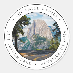 カスタムラウンドフォト差出人住所ラベル ヨセミテ ラウンドシール