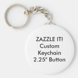 カスタムラウンドボタンキーチェーンキーリング空白の キーホルダー