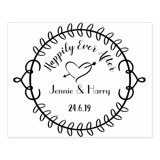 カスタムラウンドリース結婚ズ ラバースタンプ (インプリント)