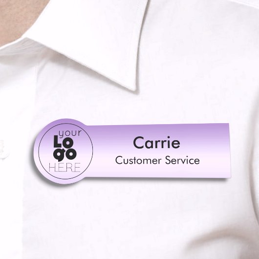 カスタムラウンドロゴメタリックバイオレットパープルネームタグ 名札