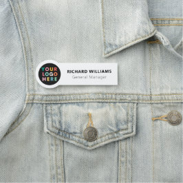 カスタムラウンドロゴ従業員の磁気ピンまたは安全ピン 名札