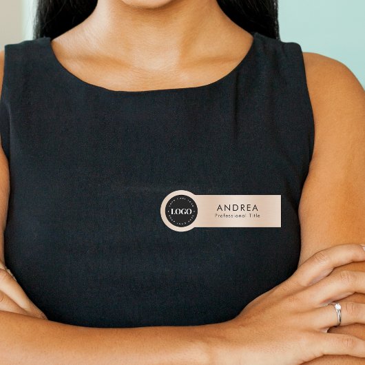 カスタムラウンド会社ロゴピーチパステルメタリック 名札