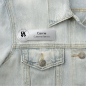 カスタムラウンド会社ロゴメタリック銀名タグ 名札 (インサイチュ)