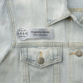 カスタムラウンド会社ロゴメタリック銀名タグ 名札 (インサイチュ)