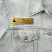 カスタムラウンド会社ロゴ風化金ゴールド名タグ 名札 (インサイチュ)