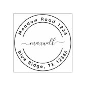 カスタムラウンド差出人住所 – ミニマシンプルリスト ラバースタンプ (インプリント)