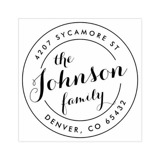 カスタムラウンド差出人住所 ラバースタンプ (インプリント)