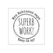 カスタムラウンド手書優れた作業先生 ラバースタンプ (インプリント)