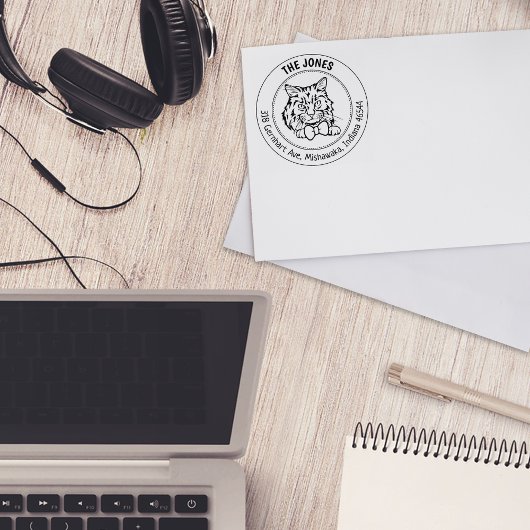 カスタムラガムフフィンキャット差出人住所 ラバースタンプ