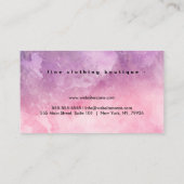カスタムラグジュアリーブティックウォーターカラーピンク 名刺 (裏面)