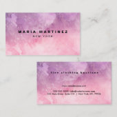 カスタムラグジュアリーブティックウォーターカラーピンク 名刺 (正面/裏面)