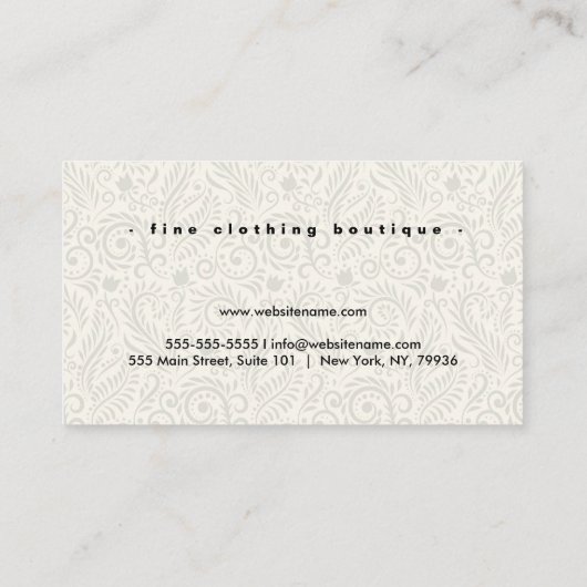 カスタムラグジュアリーブティックフローラ 名刺 (裏面)