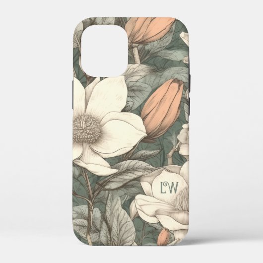 カスタムラスティックマグノリアペイントフラワー 植物画 Case-Mate iPhoneケース (裏面)