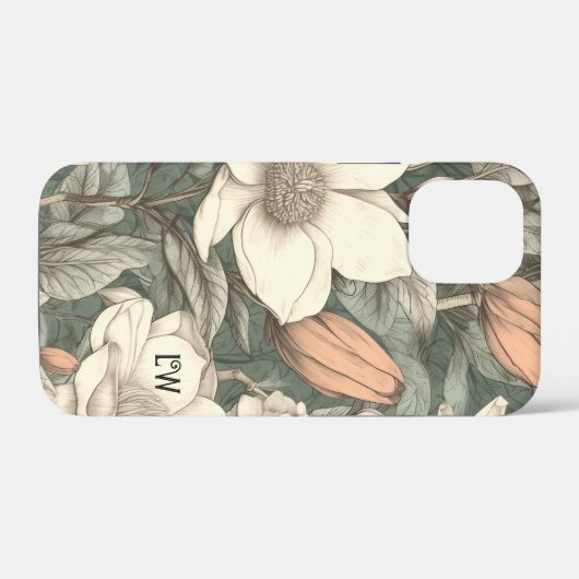 カスタムラスティックマグノリアペイントフラワー 植物 Case-Mate iPhoneケース (裏面 (横))
