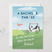 カスタムラストスイングゴルフテーマ学士パルティー 招待状 (裏面)