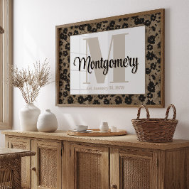 カスタムラストネームWall ArtプリントEst結婚's Gift ポスター