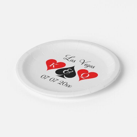 カスタムラスベガスカジノテーマウェディングパーティープレート ペーパープレート (アングル)