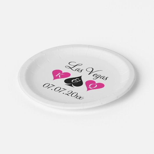 カスタムラスベガストランプのポーカーテーマウェディングパーティープレート ペーパープレート (アングル)