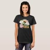 カスタムラッキー・ママ レトロ・レインボー Tシャツ (正面フル)