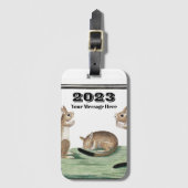 カスタムラビットの年2023かわいい家族 ラゲッジタグ (正面縦)