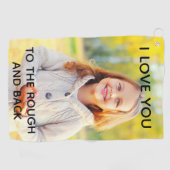 カスタムラフとバックに愛する写真 ゴルフタオル (横)