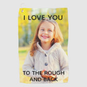 カスタムラフとバックに愛する写真 ゴルフタオル (正面)