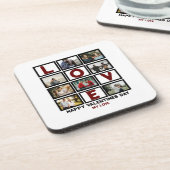 カスタムラブハッピーバレンタインデー8フォトコラージュ コースター (左側)