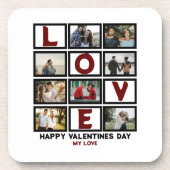 カスタムラブハッピーバレンタインデー8フォトコラージュ コースター (正面)