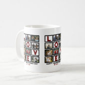 カスタムラブハッピーバレンタインデー8フォトコラージュ コーヒーマグカップ (正面左)