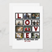 カスタムラブハッピーバレンタインデー8フォトコラージュ シーズンカード (正面/裏面)